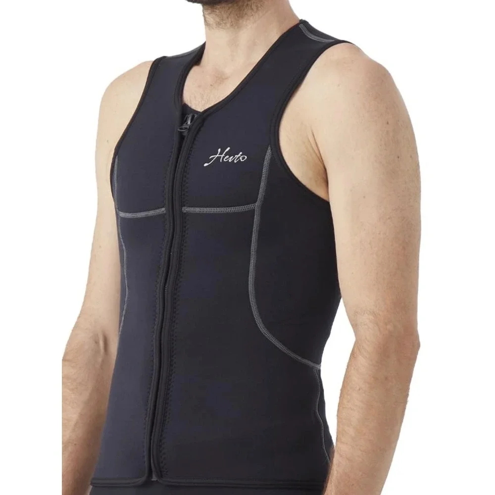 Hevto Wetsuit Vest‎ Mens Large Black New 3mm Neoprene Front Zip Sleeveless Top